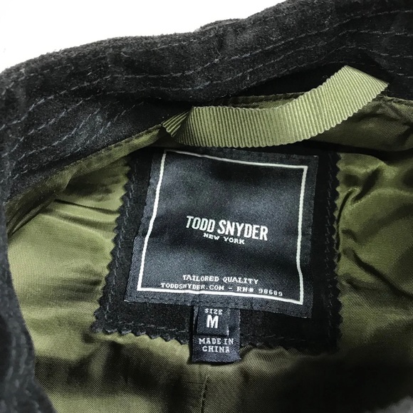 Todd Snyder M Suede Cafe Racer Moto Jacket in Black - Picture 2 of 7
